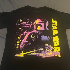 Star Wars Black Tee with Subtle Gray Logo